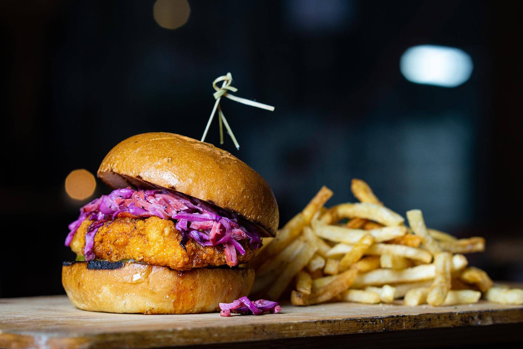 fish sandwich with fries